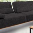 ECKSOFA in Flachgewebe Anthrazit  - Anthrazit/Schwarz, Natur, Holz/Textil (314/176cm) - Valnatura