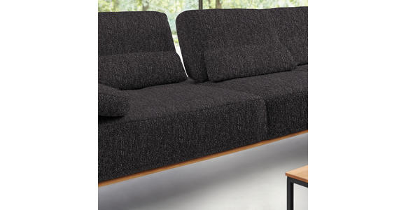 ECKSOFA in Flachgewebe Anthrazit  - Anthrazit/Schwarz, Natur, Holz/Textil (314/176cm) - Valnatura