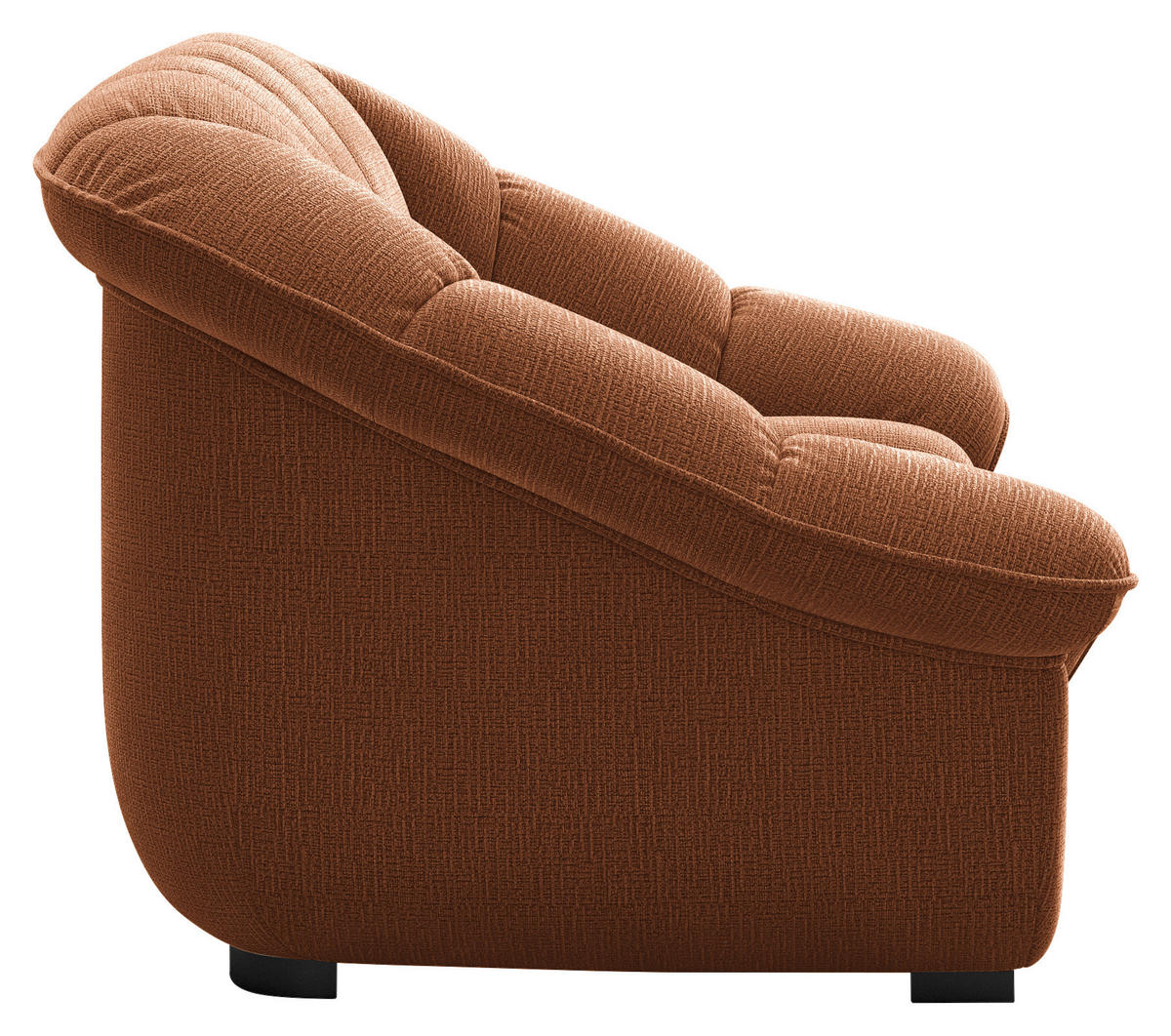 2-SITZER-SOFA  in Chenille Terracotta  - Terracotta/Schwarz, KONVENTIONELL, Kunststoff/Textil (163/88/104cm) - Welnova