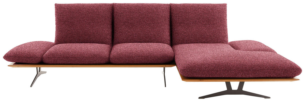 ECKSOFA in Flachgewebe Rot  - Rot/Schwarz, Design, Holz/Textil (314/159cm) - Dieter Knoll
