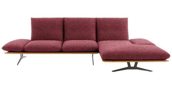 ECKSOFA in Flachgewebe Rot 314/159 cm - Rot/Schwarz, Design, Holz/Textil (314/159cm) - Dieter Knoll