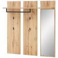 GARDEROBE 3-teilig  in 192/202/38 cm  - Eichefarben/Anthrazit, Basics, Glas/Holzwerkstoff (192/202/38cm) - Xora