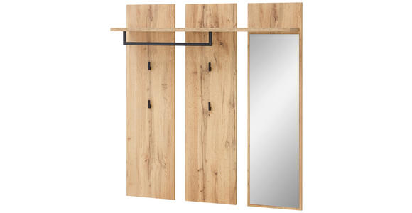 GARDEROBE 3-teilig  in 192/202/38 cm  - Eichefarben/Anthrazit, Basics, Glas/Holzwerkstoff (192/202/38cm) - Xora