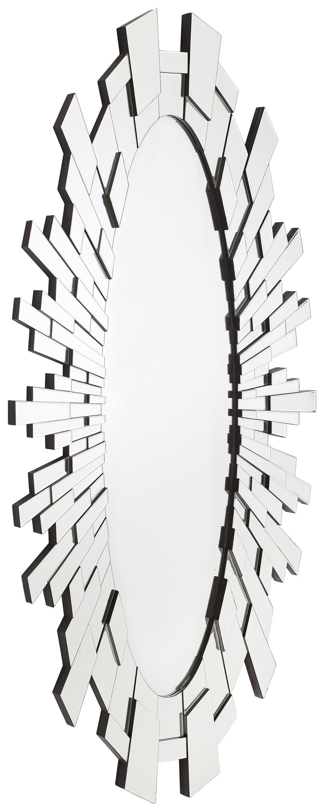 WANDSPIEGEL 90/199/4,8 cm    in oval  - Silberfarben, Design, Glas/Holzwerkstoff (90/199/4,8cm) - Xora