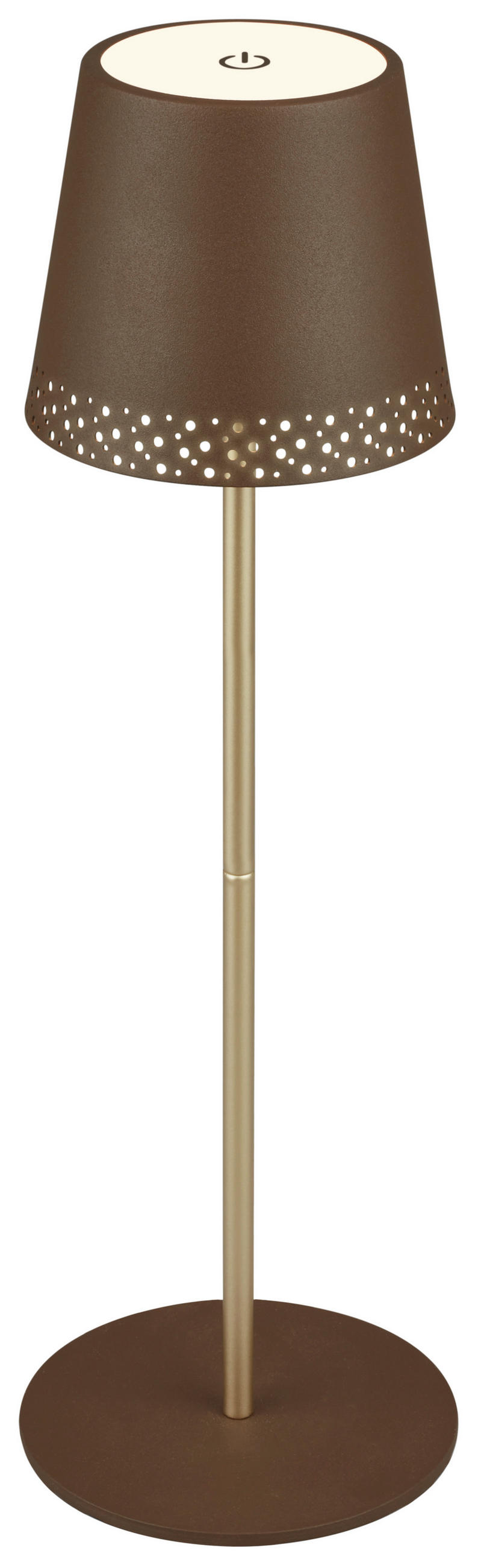 PUNJIVA STONA LAMPA - zlatno-braon, Osnovno, metal (12/38cm)