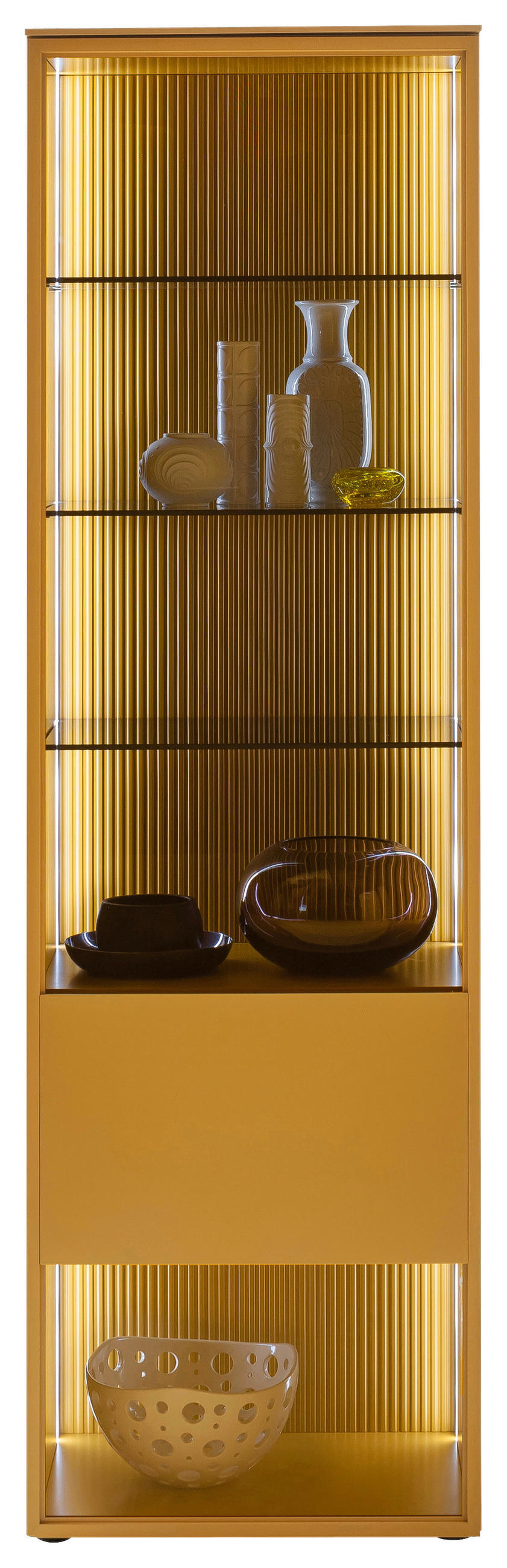 VITRINE in Currygelb  - Currygelb, Design, Glas/Holzwerkstoff (60/201/45cm) - Schöner Wohnen