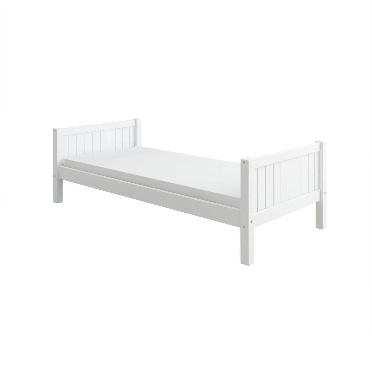BETT 90/200 cm,  in Weiß, Rollrost  - Weiß, MODERN, Holz (90/200cm) - Chameo