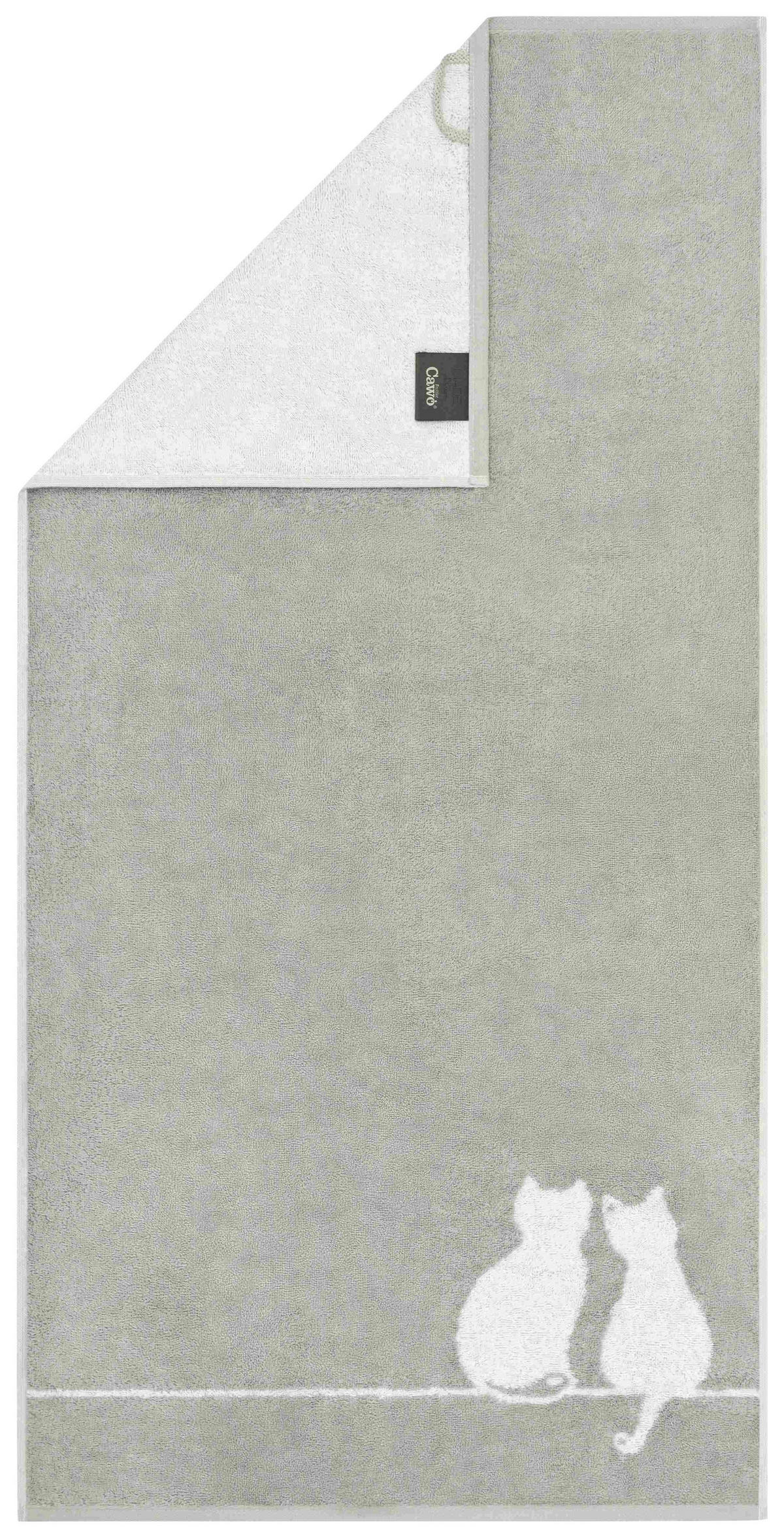 TÖRÖLKÖZŐ 80/150 cm fehér, platinaszürke  - fehér/platinaszürke, Basics, textil (80/150cm) - Cawoe