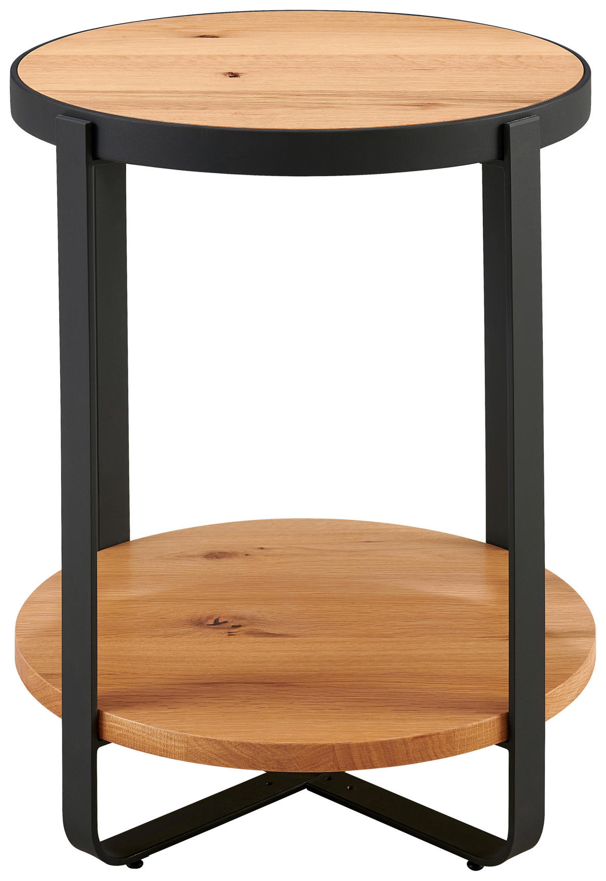 ODKLÁDACÍ STOLEK, dub, přírodní barvy, černá - černá/přírodní barvy, Design, kov/dřevo (46.5/55/46.5cm) - Livetastic
