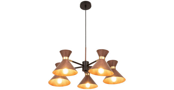 HÄNGELEUCHTE 68,5/120,5 cm  - Walnussfarben, Trend, Metall (68,5/120,5cm) - Novel