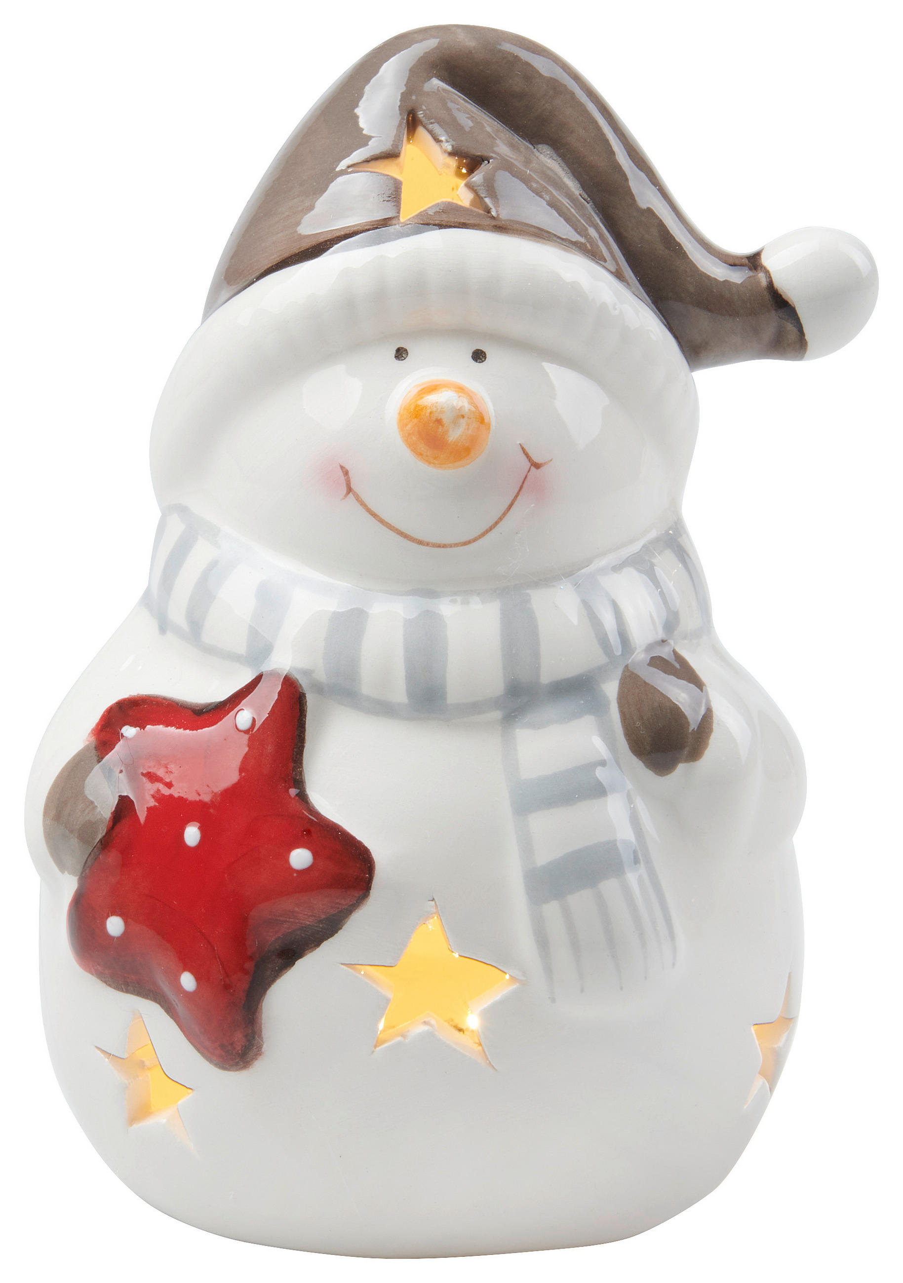 SNÖGUBBE  - vit/röd, Lifestyle, keramik (9/8/13cm) - X-Mas