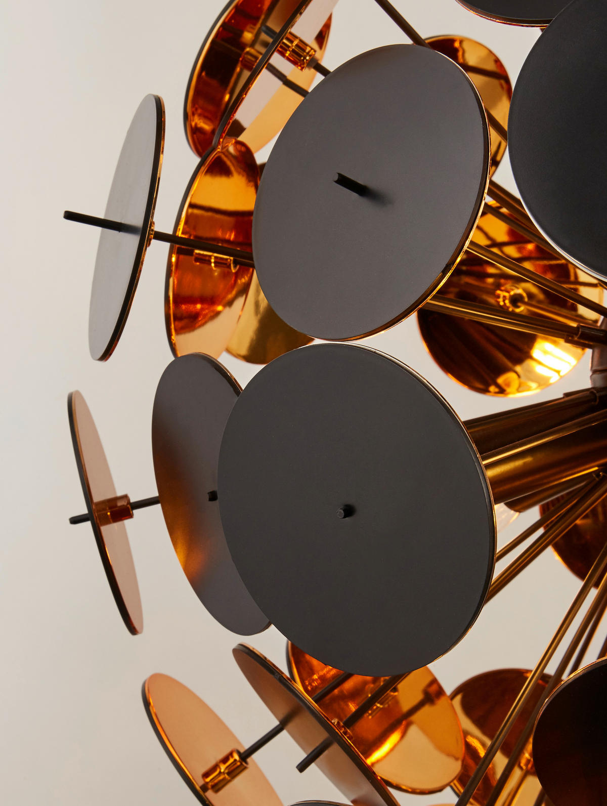 HÄNGLAMPA Discus 54/135 cm  - svart/guldfärgad, Design, metall (54/135cm)