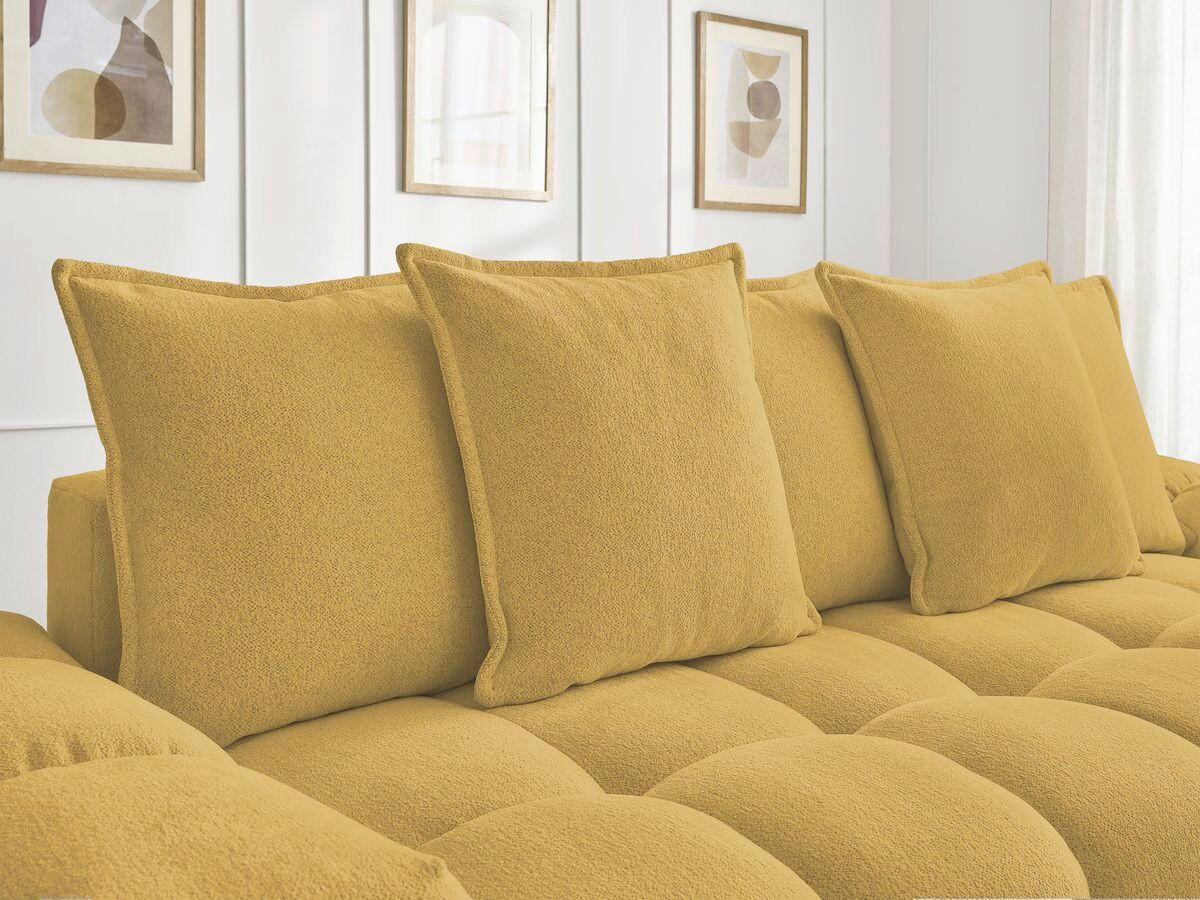 SCHLAFSOFA EVEREST  mit Armteil links, Armteil rechts Flachgewebe Gelb  - Gelb/Schwarz, MODERN, Kunststoff/Textil (278/115/90cm) - Livetastic