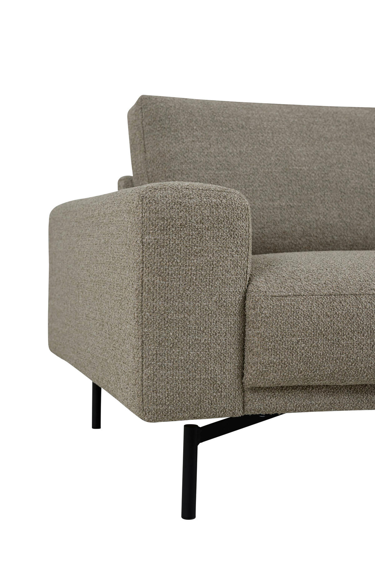 4-SITS SOFFA i flatväv greige  - greige/svart, Klassisk, metall/trä (248/80/91cm) - Niels Andersson