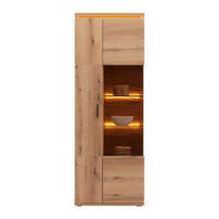 VITRINA, barve hrasta - barve hrasta/antracit, Natur, kovina/steklo (75/208/38cm) - Hom`in