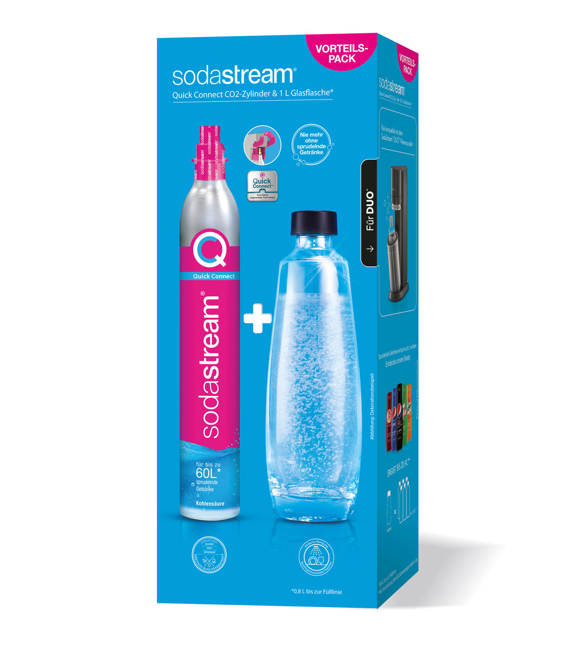 WASSERSPRUDLER-FLASCHE  - Schwarz, Basics, Glas (19,5/10/28,5cm) - SodaStream