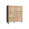 HIGHBOARD  in 120/128/39 cm  - Kastanieneichefarben/Anthrazit, Design, Holzwerkstoff/Kunststoff (120/128/39cm) - Livetastic
