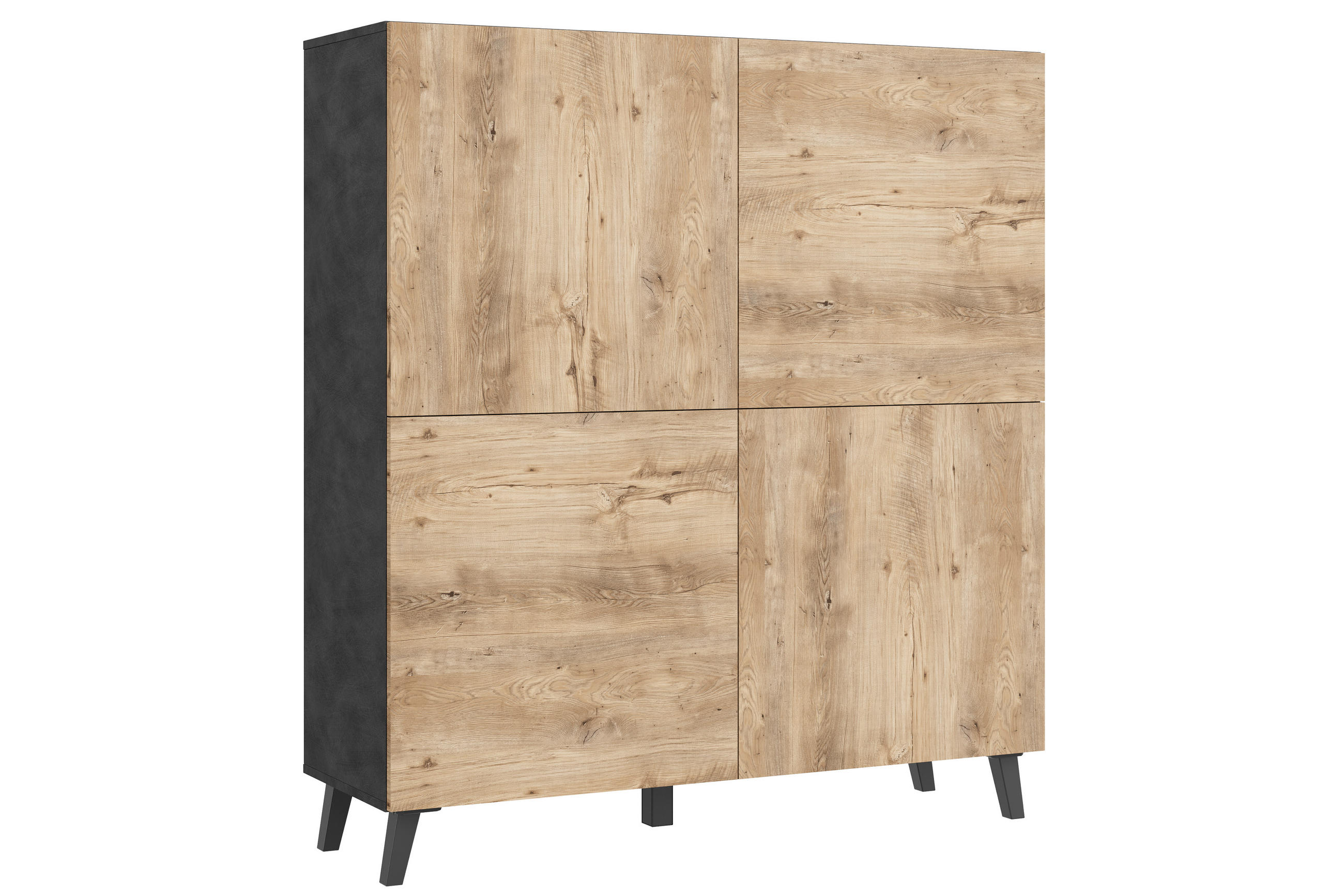 P & B Highboard Anthrazit, Kastanieneiche 120x128x39 cm