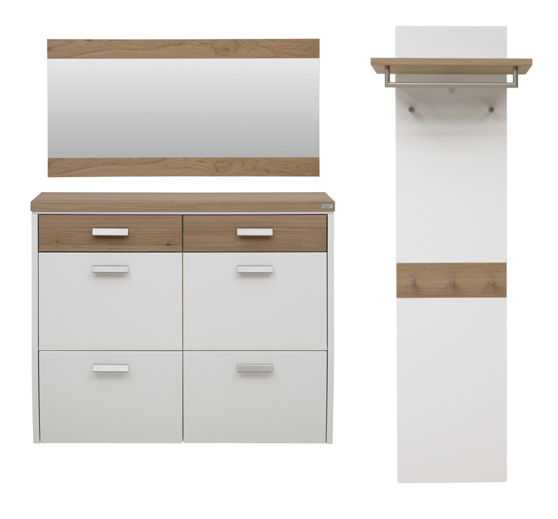 GARDEROBE 3-teilig  in 200/200/32 cm  - Eichefarben/Weiß, Design, Holz/Holzwerkstoff (200/200/32cm) - Dieter Knoll