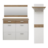 GARDEROBE 3-teilig  in 200/200/32 cm  - Weiss/Eichefarben, Design, Holz/Holzwerkstoff (200/200/32cm) - Dieter Knoll