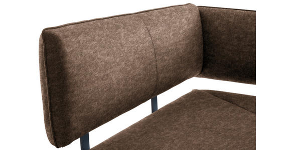 ECKBANK 140/180 cm in Schwarz, Dunkelbraun - Dunkelbraun/Schwarz, MODERN, Textil/Metall (140/180cm) - Cantus