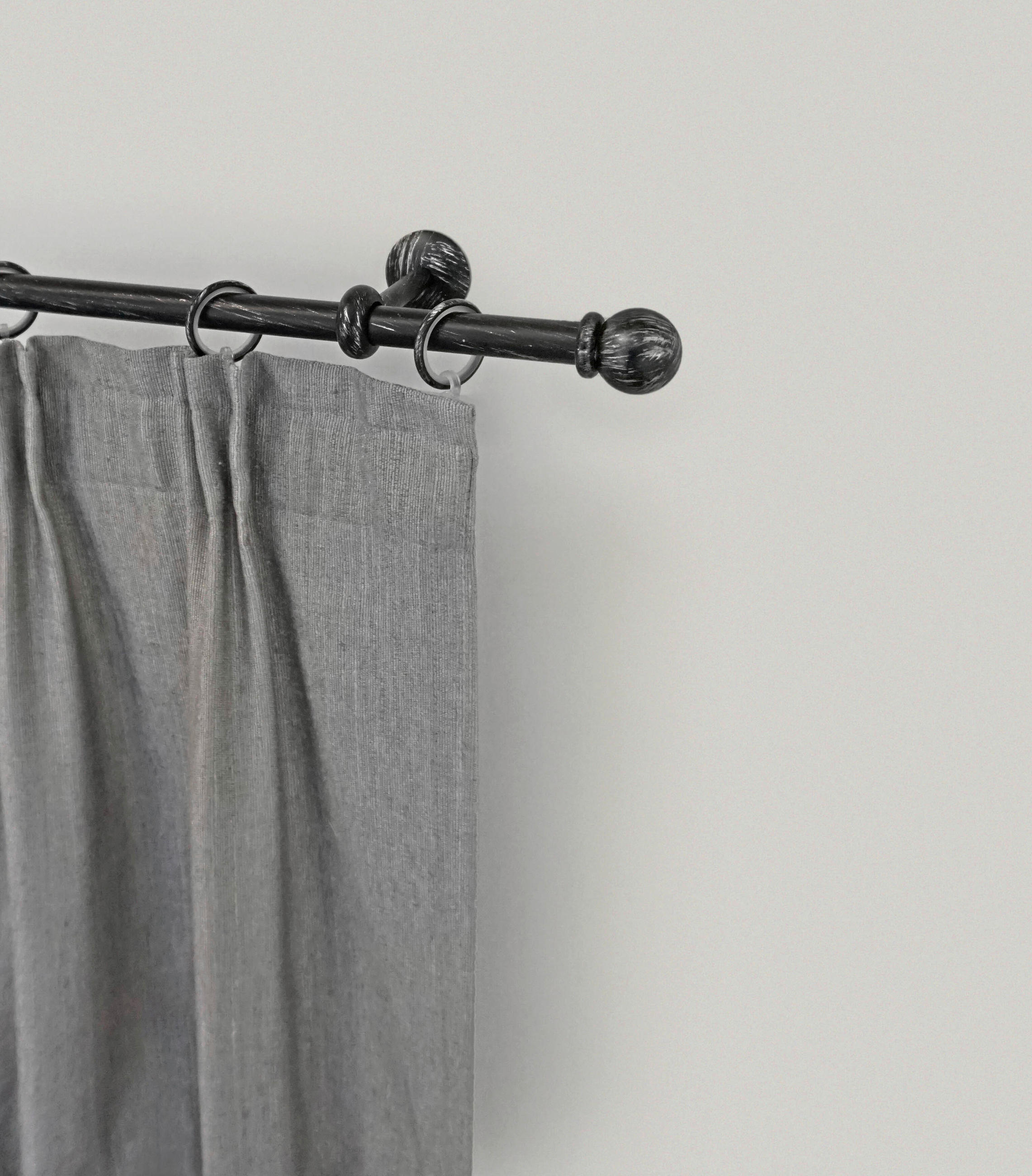 VORHANGSTANGE 460 cm  - Silberfarben/Schwarz, KONVENTIONELL, Metall (460cm)