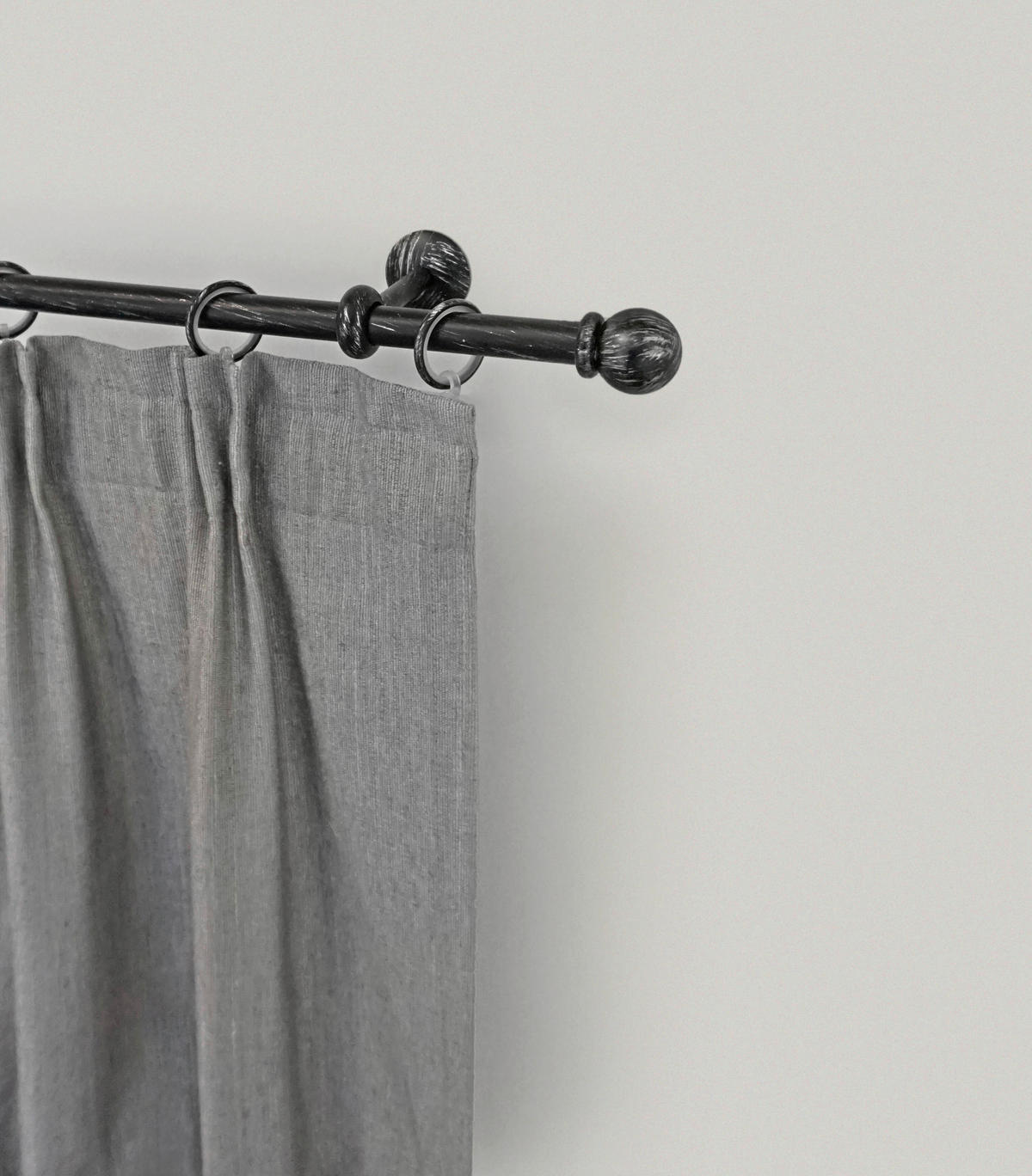 VORHANGSTANGE 120 cm  - Silberfarben/Schwarz, KONVENTIONELL, Metall (120cm)