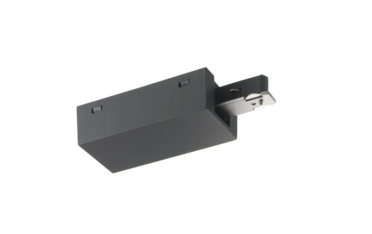 SCHIENENSYSTEM-EINSPEISER - Schwarz, Basics, Metall (4,5/9,6cm) - Fischer & Honsel