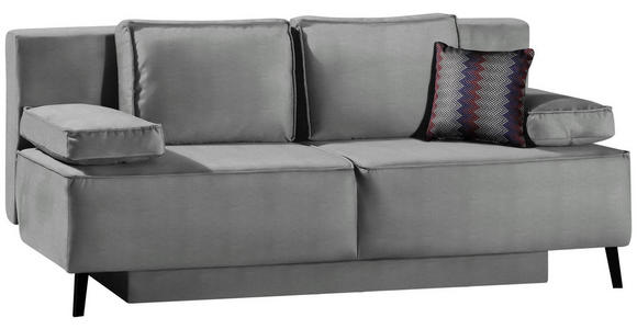 SCHLAFSOFA in Hellgrau - Hellgrau/Schwarz, KONVENTIONELL, Textil/Metall (197/91/88cm) - Novel