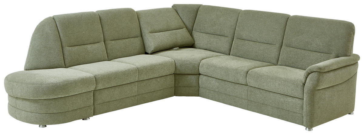 ECKSOFA Grün Flachgewebe  - Alufarben/Grün, KONVENTIONELL, Textil (273/253cm) - Beldomo Comfort