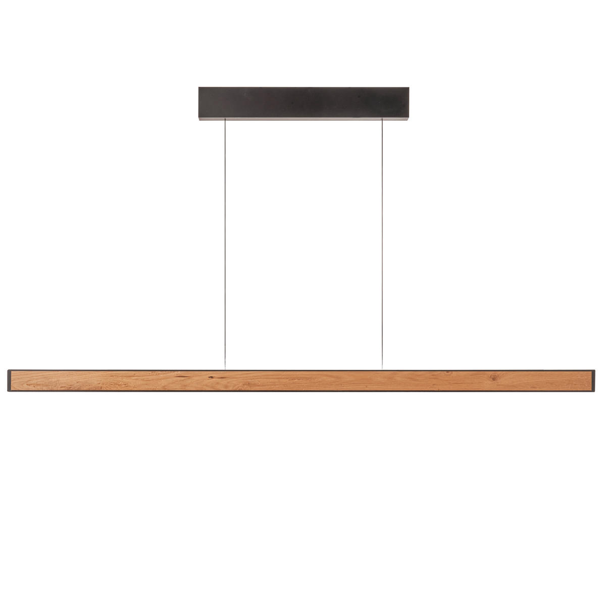 LED-HÄNGELEUCHTE Form 143/180/5,5 cm  - Eichefarben/Schwarz, Natur, Holz/Metall (143/180/5,5cm) - Grossmann