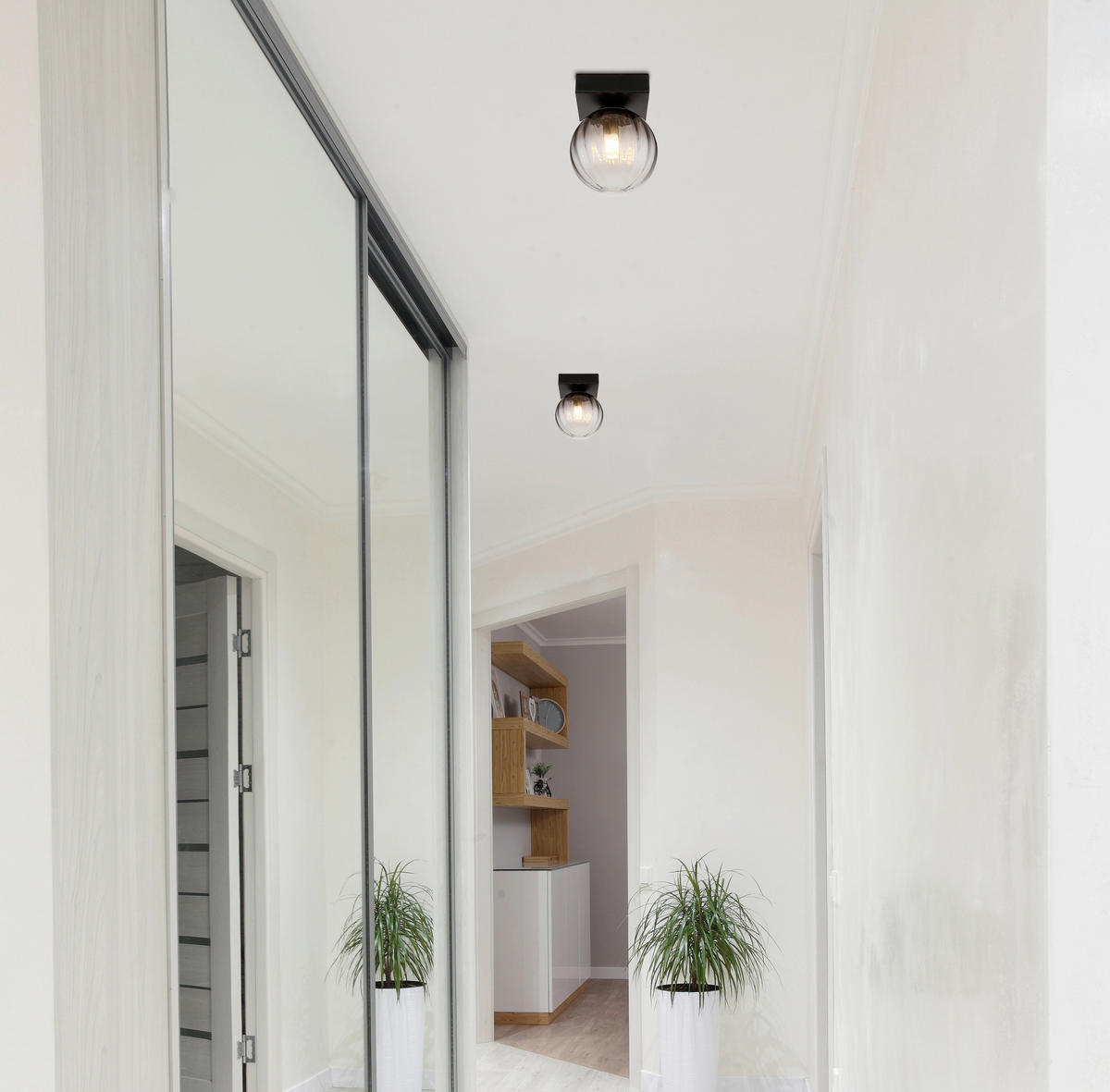 STENSKA SVETILKA   ///230 V/G9 - črna/prozorno, Design, kovina/steklo (12/15cm) - Globo