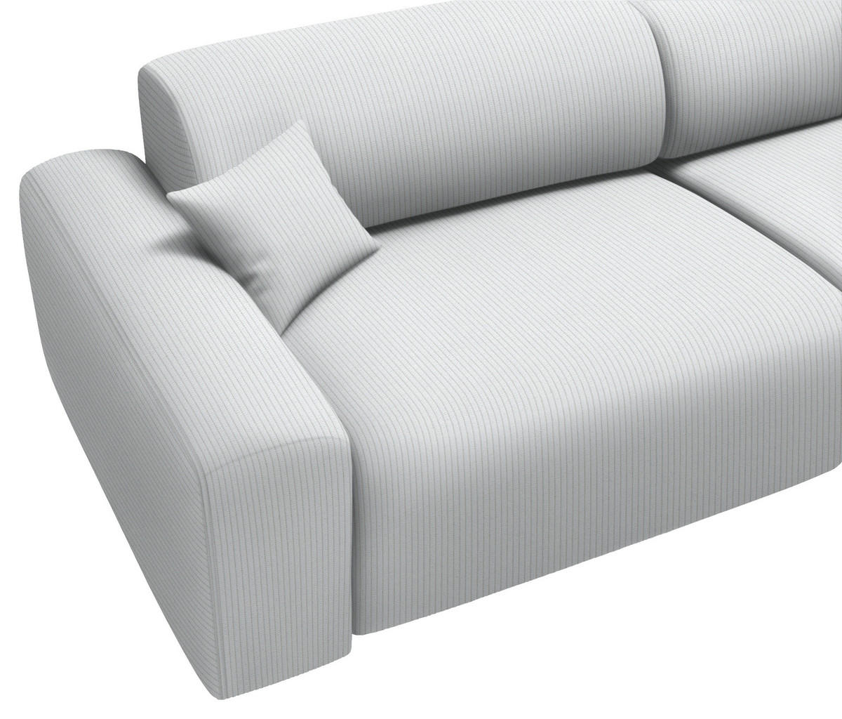 ECKSOFA in Velours, Feincord Silberfarben  292/178 cm  - Silberfarben/Schwarz, Design, Kunststoff/Textil (292/178cm) - home24