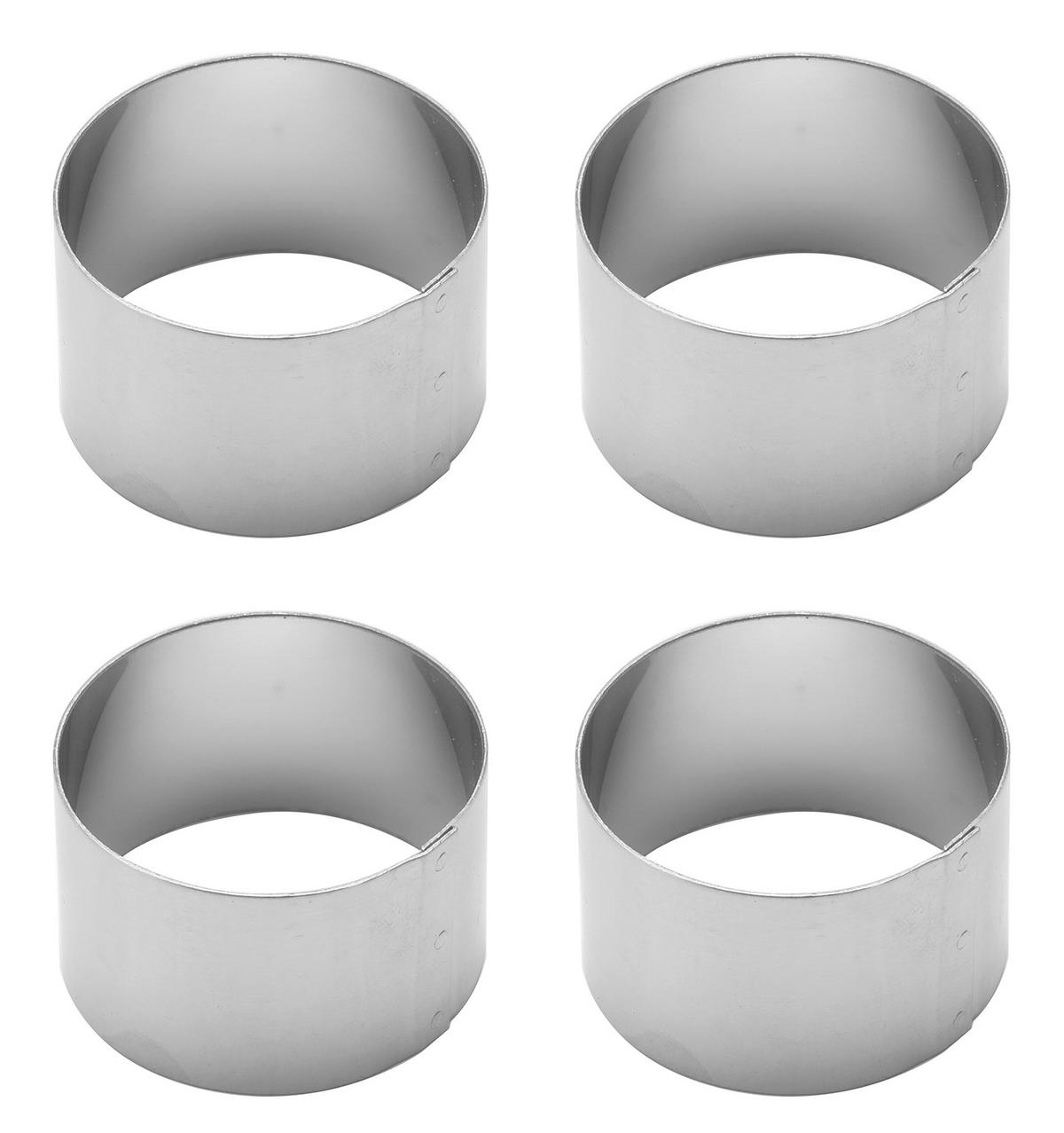 SERVIETTENRINGESET   4 Stück  - Silberfarben, Basics, Metall (4/2,5cm) - Echtwerk