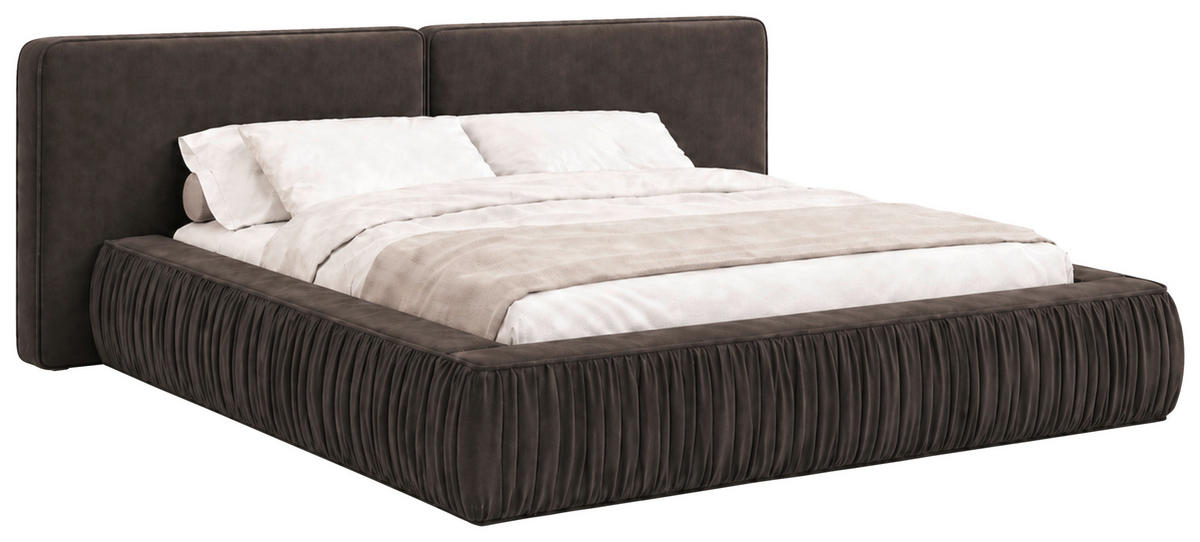 POLSTERBETT Lattenrost, Bettkasten Braun 180/200 cm  - Schwarz/Braun, MODERN, Holz/Kunststoff (180/200cm) - MID.YOU