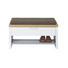 GARDEROBENBANK Eiche furniert Eichefarben, Weiß - Edelstahlfarben/Eichefarben, Design, Holz/Holzwerkstoff (85/43/40cm)