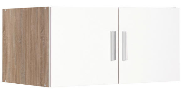 AUFSATZSCHRANK 80/40/40 cm - Chromfarben/Eichefarben, Design, Holzwerkstoff/Kunststoff (80/40/40cm) - Xora