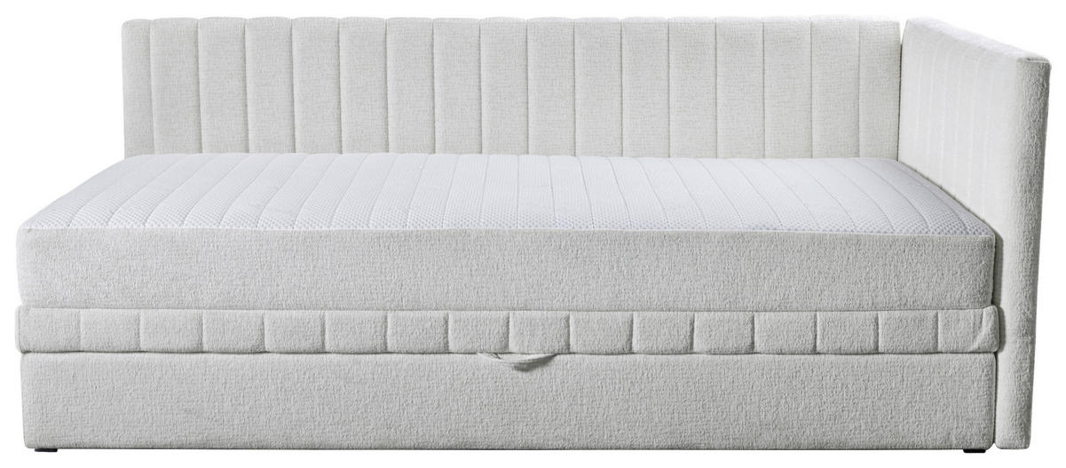 SCHLAFSOFA Chenille, Jacquard Creme  - Creme/Schwarz, Design, Kunststoff/Textil (212/83/99cm) - MID.YOU