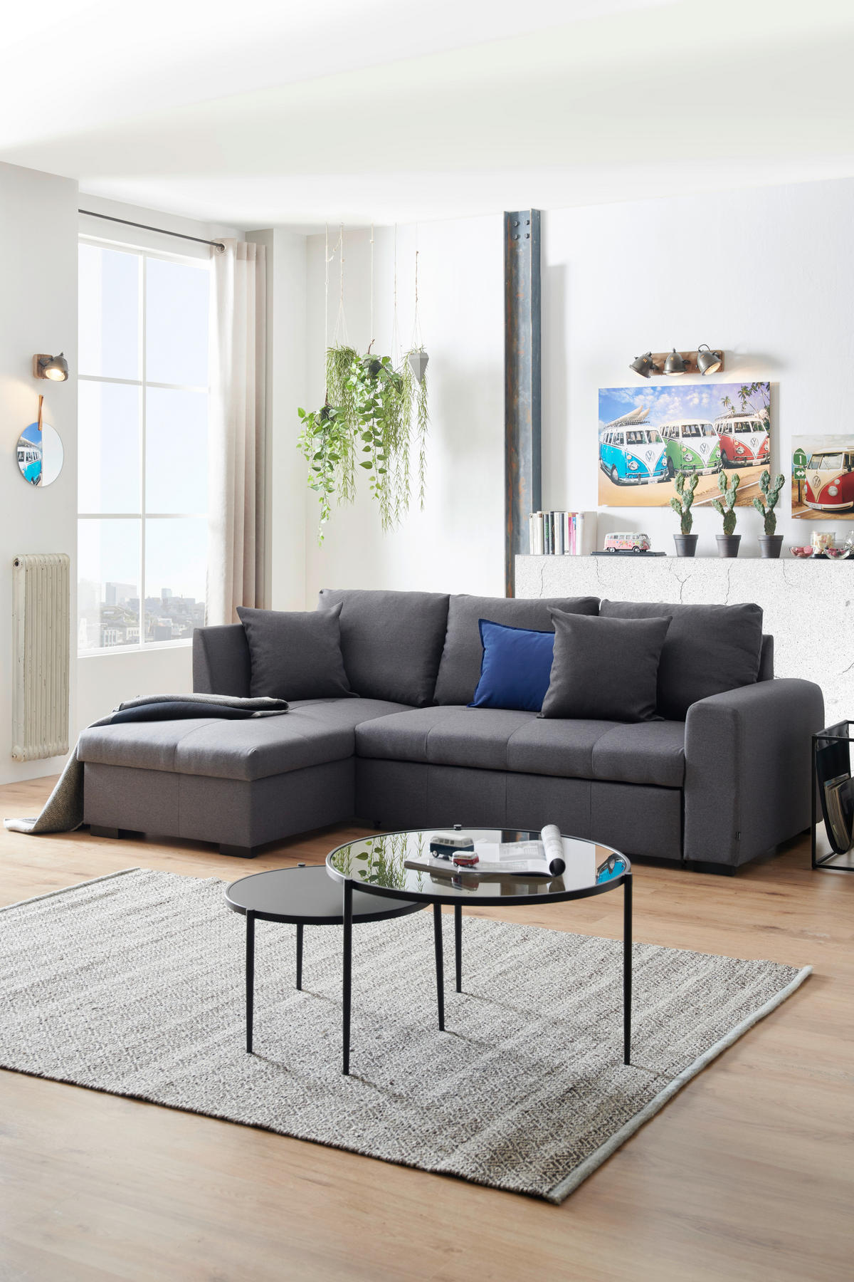 ECKSOFA in Webstoff Grau  158/238 cm  - Schwarz/Grau, Design, Kunststoff/Textil (158/238cm) - Xora