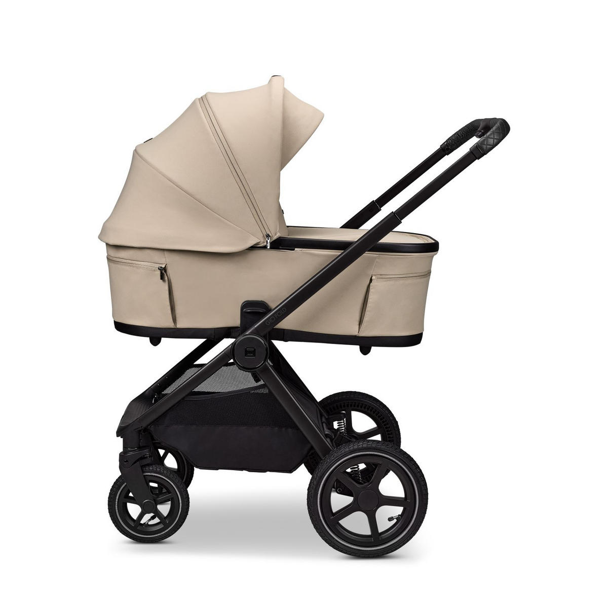 KINDERWAGENSET  GIO FOLD SET AIR  sand  - Sandfarben/Schwarz, Basics, Textil/Metall (120/58/92cm) - Moon Edition