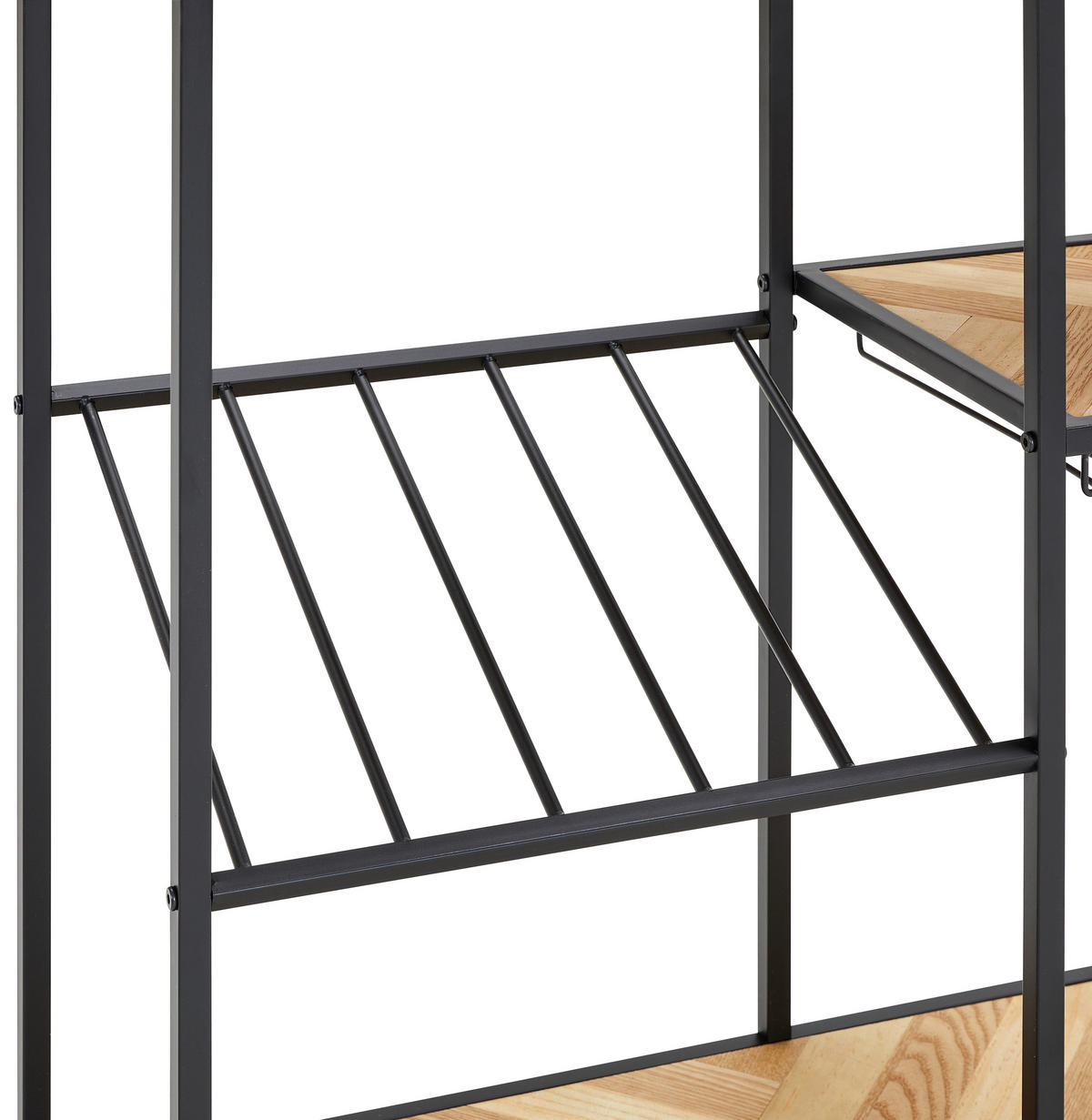 WEINREGAL   - Schwarz/Naturfarben, Design, Holz/Holzwerkstoff (80/90/32cm) - MID.YOU