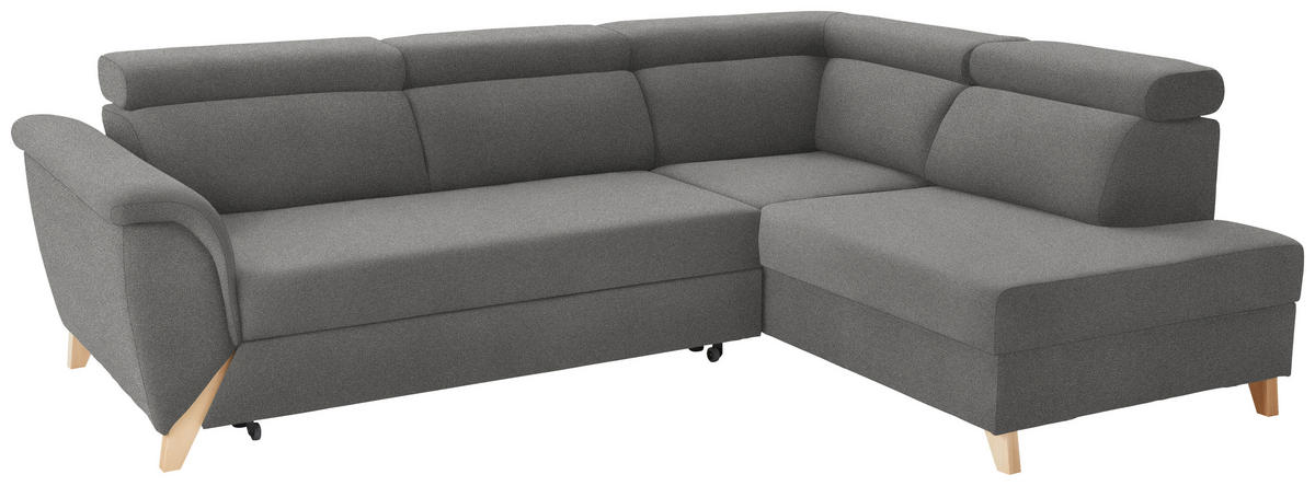 ECKSOFA Chenille Graubraun  - Graubraun/Naturfarben, Konventionell, Holz/Textil (265/200cm) - Stylife