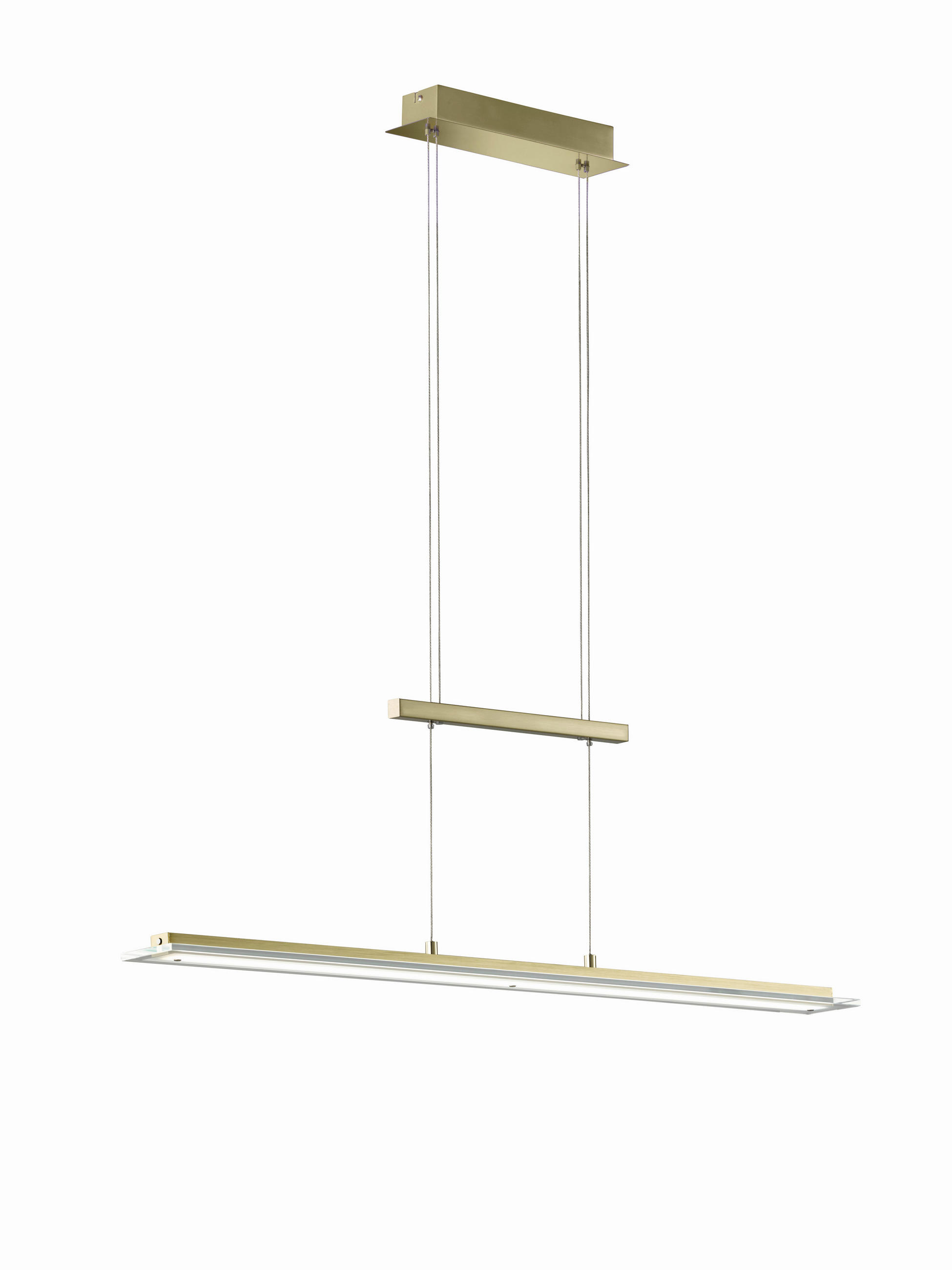 LED-HÄNGELEUCHTE 100,00/9,00/80-150 cm  - Messingfarben, Design, Metall (100,00/9,00/80-150cm) - Fischer & Honsel