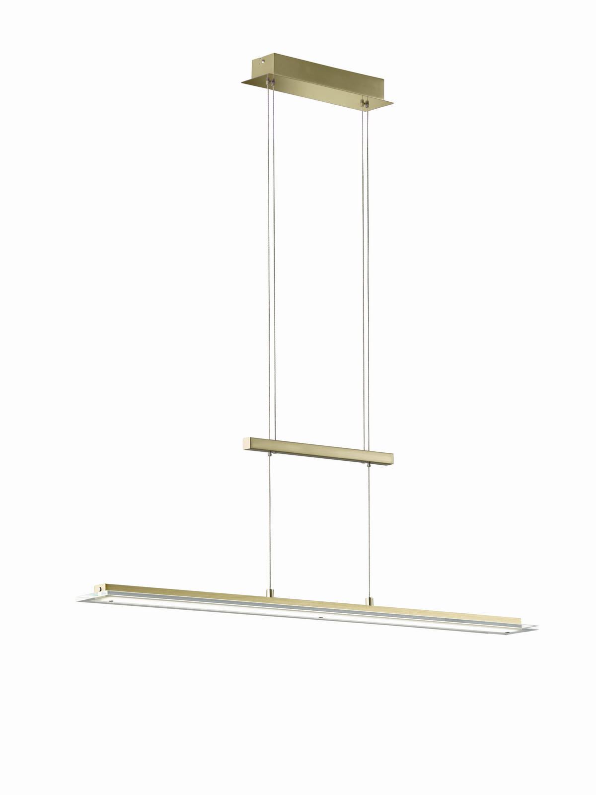 LED-HÄNGLAMPA Tenso 100,00/9,00/80-150 cm  - mässingsfärgad, Design, metall (100,00/9,00/80-150cm) - Fischer & Honsel