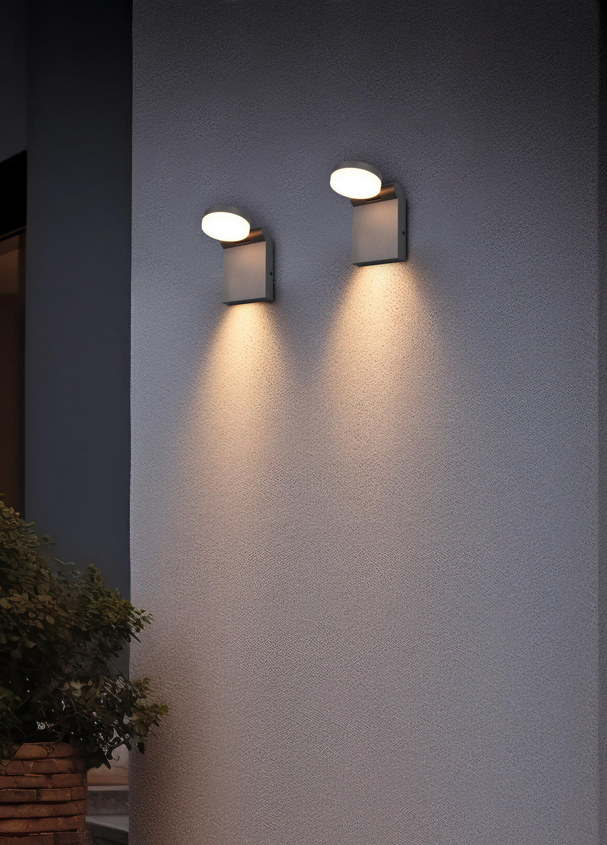 AUßENWANDLEUCHTE   - Anthrazit/Weiß, Basics, Kunststoff/Metall (19/10/14cm)