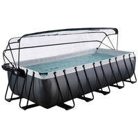 POOL-SET BLACK 540/250/122 cm  - Schwarz, KONVENTIONELL, Metall (540/250/122cm) - EXIT Toys
