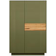 HIGHBOARD Eichefarben, Olivgrün  101/150/42 cm  - Eichefarben/Olivgrün, Design, Glas/Holz (101/150/42cm) - Novel