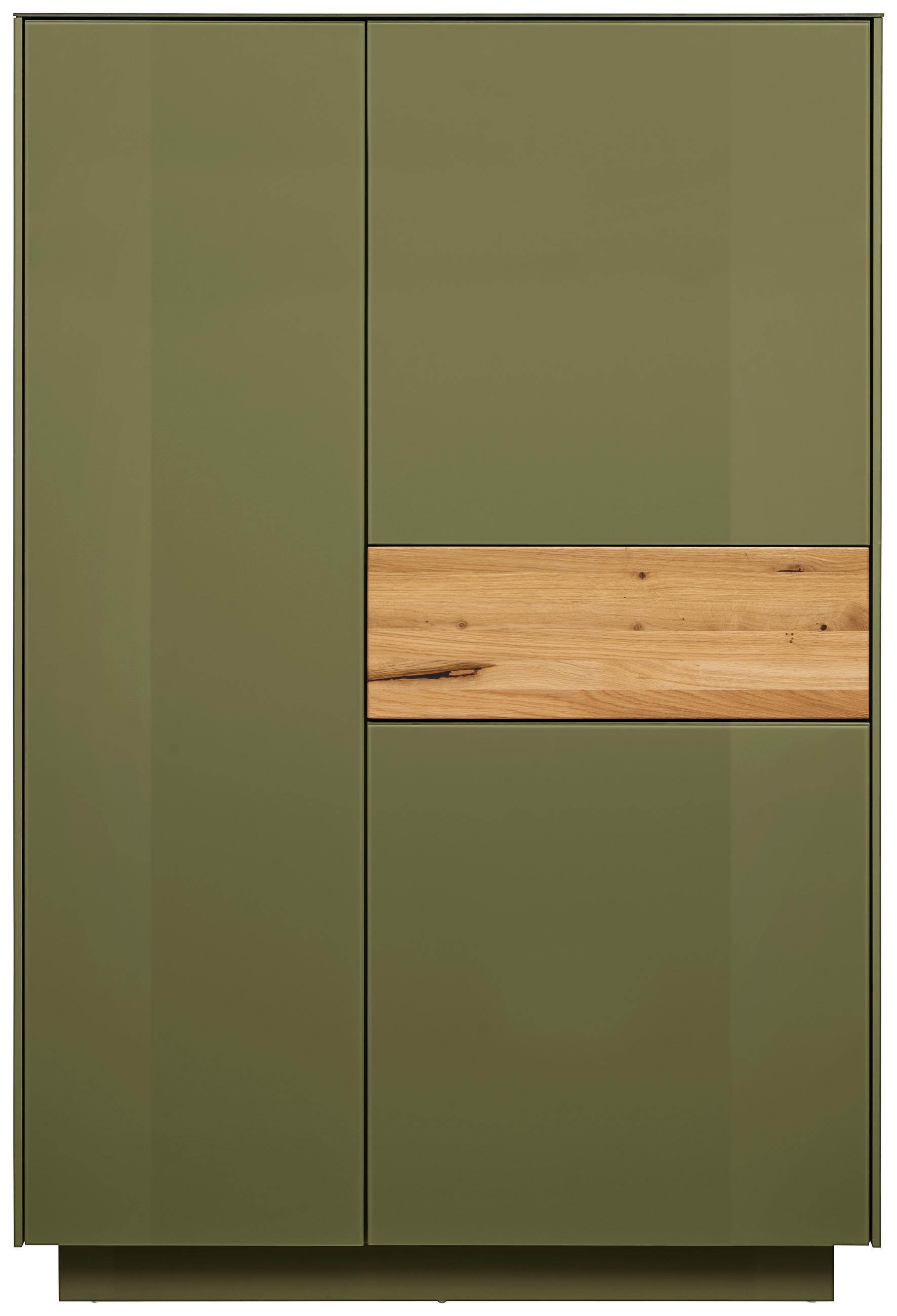 HIGHBOARD Triest Triest Olivgrün, Eichefarben  101/150/42 cm  - Eichefarben/Olivgrün, Design, Glas/Holz (101/150/42cm) - Novel