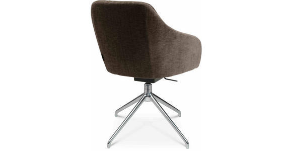 ARMLEHNSTUHL in Aluminium Velours - Alufarben/Braun, Design, Textil/Metall (58/81,5-84,5/60cm) - Johann Jakob