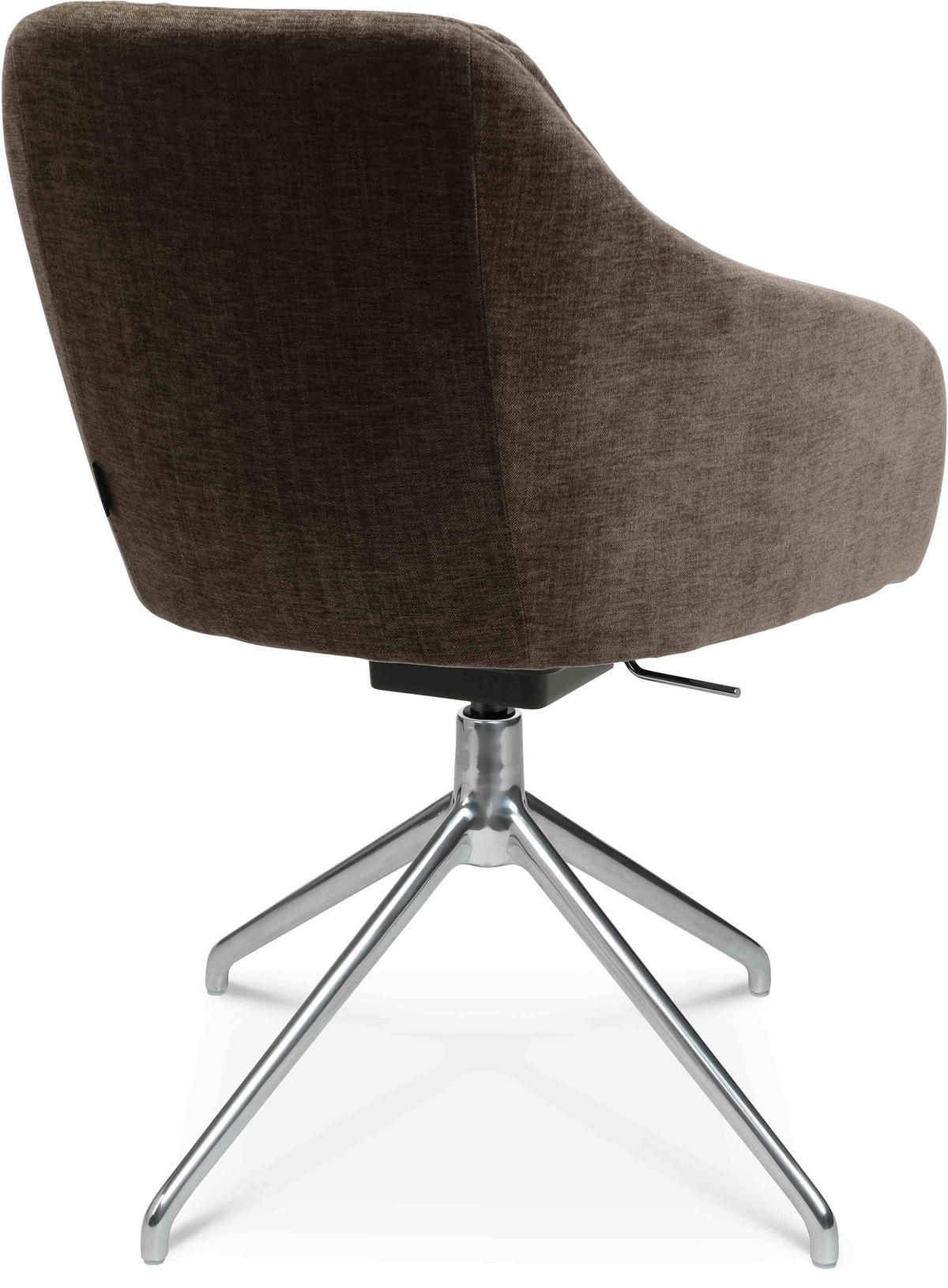 ARMLEHNSTUHL  in Aluminium Velours  - Alufarben/Braun, Design, Textil/Metall (58/81,5-84,5/60cm) - Johann Jakob